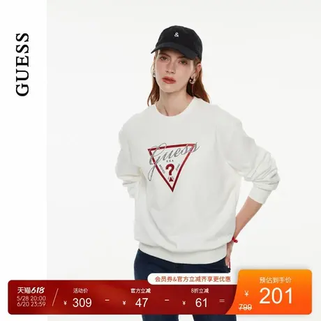 GUESS女士经典三角logo休闲长袖卫衣-W4PP78K2Q45商品大图