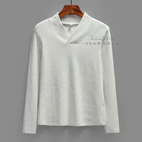 国风汉服打底衫女交领长袖内搭上衣立领秋衣新中式棉质图片