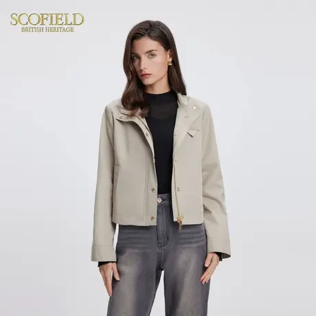Scofield女装休闲帅气短风衣宽松立领短外套夹克2025春季新品商品大图
