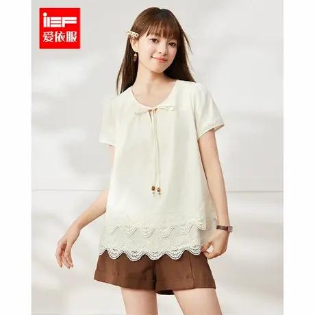 IEF/爱依服2025夏季新款法式文艺知性气质通勤气质宽松百搭上衣图片