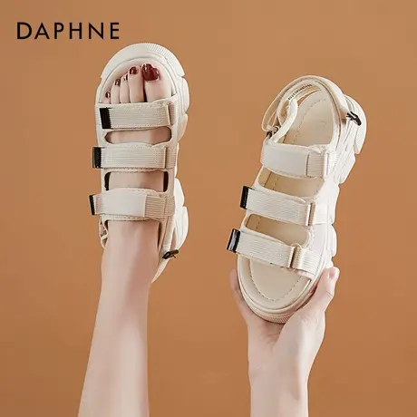 Daphne/达芙妮运动凉鞋女2022新款夏季精品魔术贴百搭休闲沙滩鞋商品大图