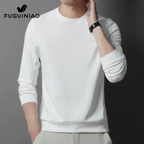 富贵鸟圆领长袖t恤男士秋季2025年新款纯色运动打底衫休闲卫衣男图片