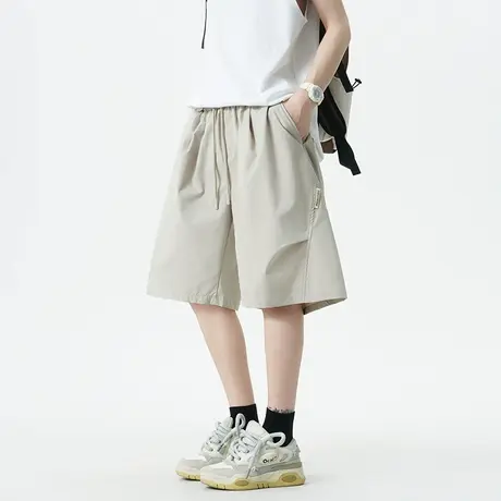 Nuthink舒适透气冰丝凉感抗皱短裤男宽松潮流五分裤2025夏季新款图片