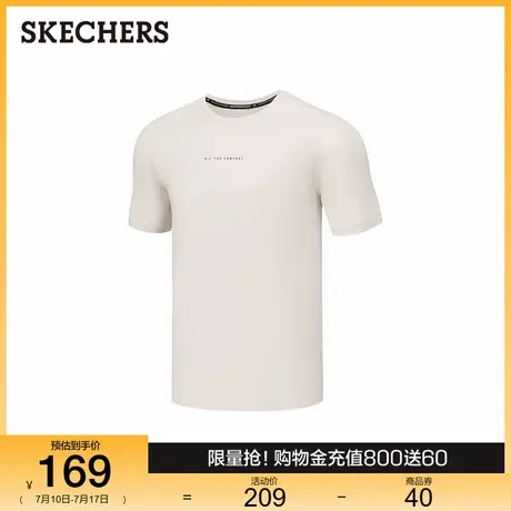 斯凯奇2025年夏季男士圆领休闲针织短袖T恤衫吸湿速干运动上衣图片