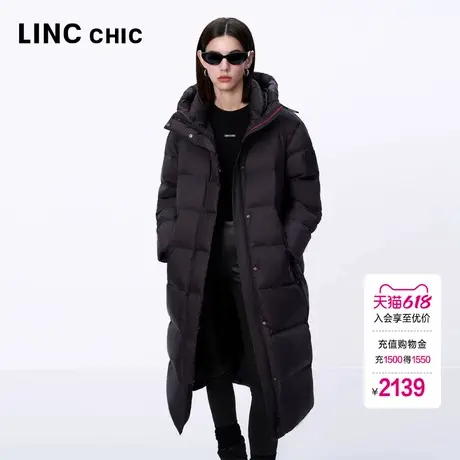 LINC金羽杰羽绒服女款2024新款鹅绒服机能感长款羽绒服女冬8235-G商品大图