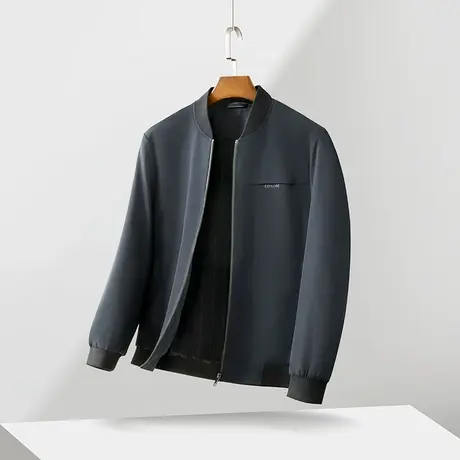 红豆夹克男秋季新品棒球领简约直筒弹力休闲外套商品大图