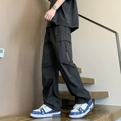 回力夏季户外冲锋裤男款美式伞兵工装裤子宽松直筒潮牌机能休闲裤图片