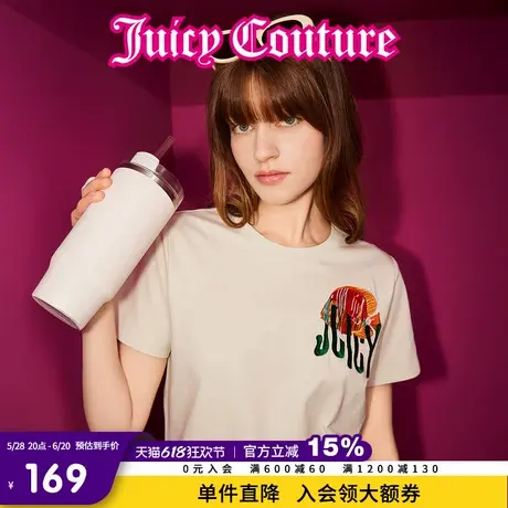 Juicy Couture橘滋2025春夏新款热带鱼美式休闲刺绣圆领短袖T恤女图片