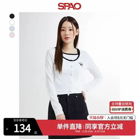 SPAO韩国同款秋冬女小熊Woodie长袖T恤套装SPLWE38G51图片