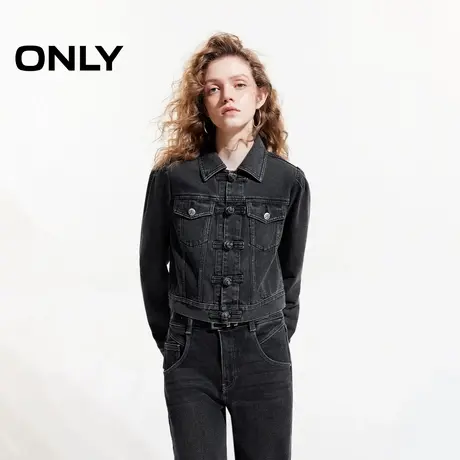 ONLY奥莱2025夏季新款泡泡袖直筒显瘦牛仔外套女商品大图