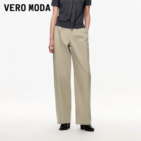 Vero Moda休闲裤2025秋季新款含棉立体捏褶阔腿香蕉裤325326002商品大图