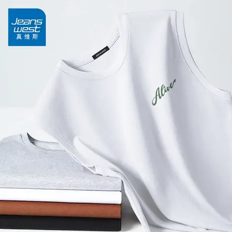 GV真维斯男士背心男款纯棉运动宽松肩跨栏夏季无袖t恤男透气上衣D商品大图