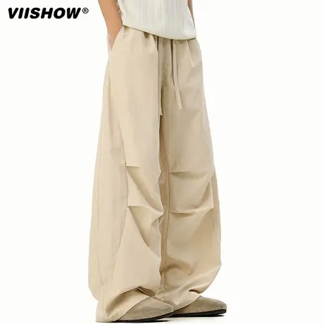 VIISHOW美式速干冲锋裤子男秋季户外潮牌休闲长裤褶皱凉感伞兵裤商品大图