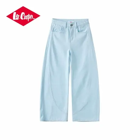 Lee Cooper/李库珀 阔腿牛仔裤女夏季设计感宽松显瘦垂感拖地长裤图片
