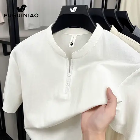 富贵鸟立领短袖t恤男士中国风上衣服夏季薄款高端半袖体恤衫男装图片