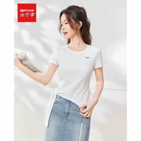 IEF/爱依服T恤2025夏季新款通勤简约百搭温柔气质纯色设计感上衣图片