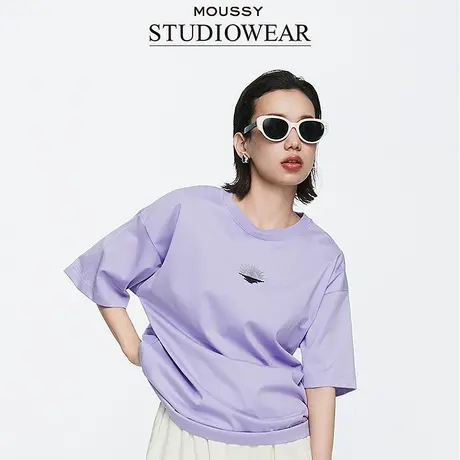 MOUSSYxSTUDIOWEAR夏季涂鸦印花短袖T恤028HS490-1201图片