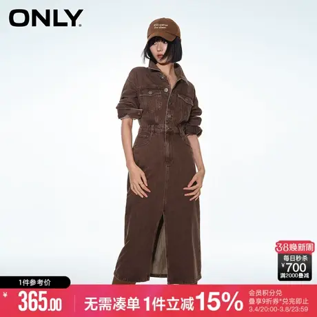 ONLY冬季时尚气质设计感开叉工装连衣裙女|123442018图片