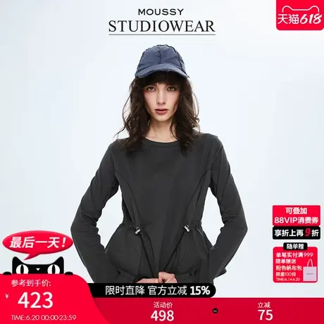 STUDIOWEAR x MOUSSY2025夏季新品抽绳收腰卫衣T恤028ISA80-1631图片