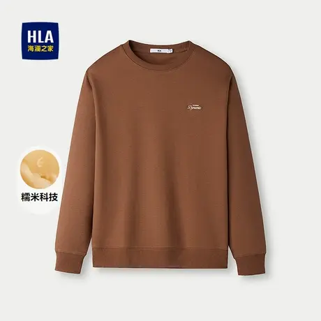 HLA/海澜之家竖条提花卫衣25秋季新款经典圆领软糯保暖休闲长袖男商品大图