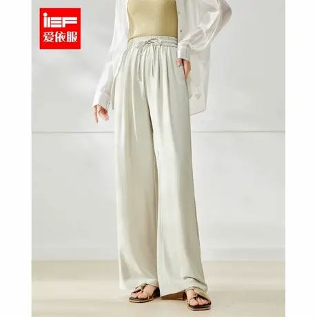 IEF/爱依服裤子2025夏季新款韩版简约休闲慵懒风宽松百搭阔腿裤图片