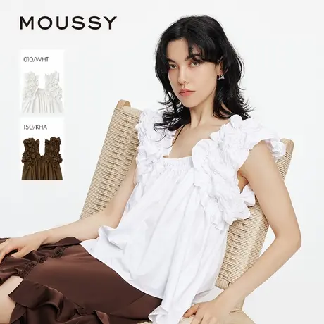【明星同款】MOUSSY 夏季新品法式优雅吊带衬衫010IS630-9021图片