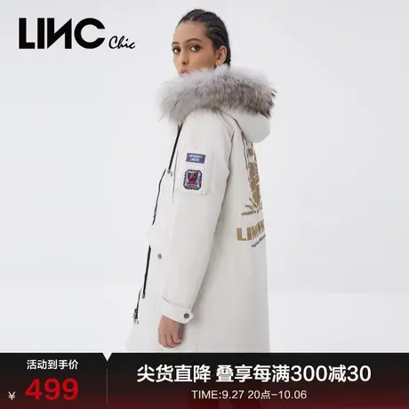 LINCCHIC金羽杰羽绒服女毛领派克服中长款羽绒服女冬季2084396商品大图