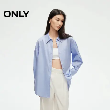 ONLY奥莱夏季通勤遮肚子时尚宽松翻领衬衫女图片