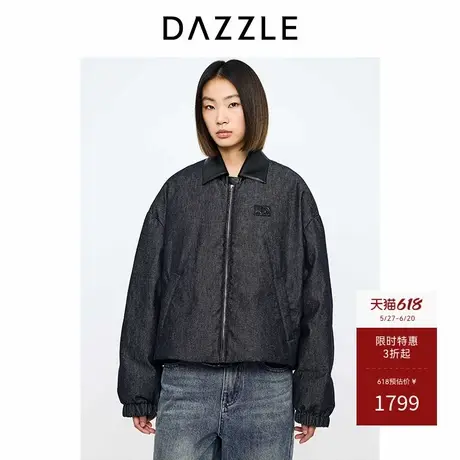 DAZZLE地素奥莱 羽绒服冬季牛仔皮领羽绒服商品大图