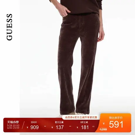 GUESS女士简约纯色复古百搭针织休闲长裤-YO4W0187商品大图