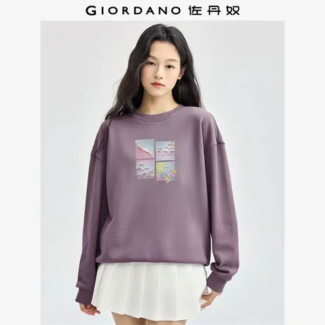 佐丹奴卫衣女装印花圆领长袖针织套头卫衣 69394395商品大图