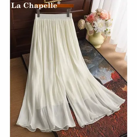 拉夏贝尔高端琉璃裤直筒裤女夏薄款巨好看休闲甩裤宽松阔腿九分裤图片