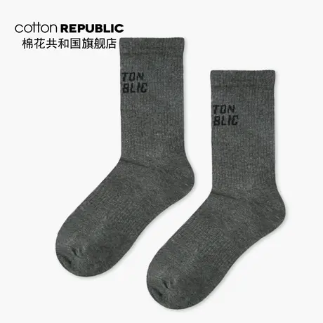 Cotton Republic/棉花共和国男士中筒袜情侣性感休闲提花男运动袜商品大图