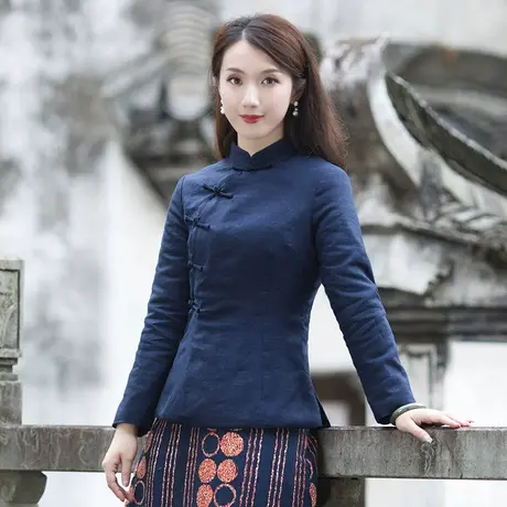 筠雅唐装女装中国风棉袄中式盘扣棉衣棉服女加厚夹棉民国风女装图片