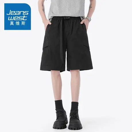 N5真维斯男士休闲短裤2025夏季新款宽松百搭轻薄速干外穿五分裤子图片