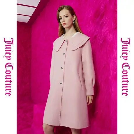 Juicy Couture橘滋春夏新款通勤美妙梦境扣大方领女式大衣图片