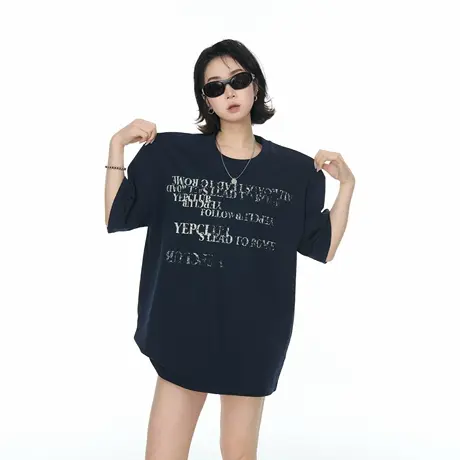 YEP2025夏季新款创意印花T恤男女同款宽松短袖ins风潮牌半袖上衣图片