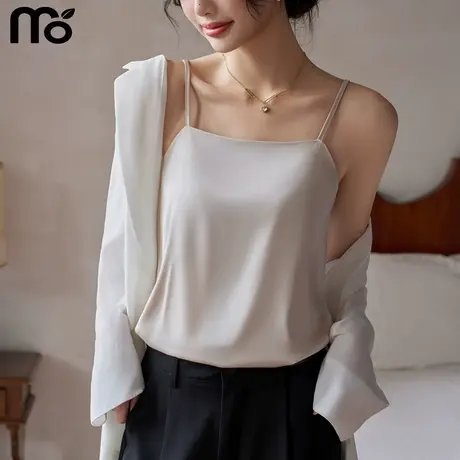 冰丝吊带背心女内搭夏外穿2025新款打底外穿西装仿真丝无袖上衣图片