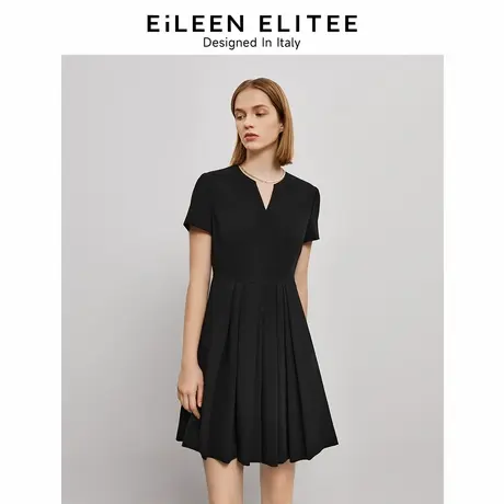 【意大利设计】朗姿法式高级感显瘦小黑裙夏季新款连衣裙女商品大图