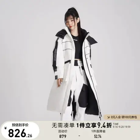 【买5免1】ONLY奥莱冬季90白鸭绒保暖休闲连帽中长款羽绒服女商品大图