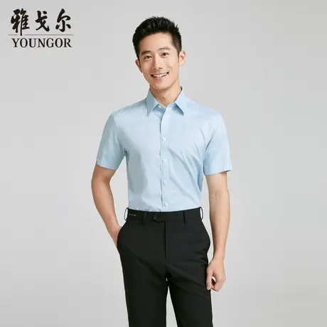 【商场同款】雅戈尔男士短袖衬衫夏季新款官方商务休闲短袖衬衫男商品大图