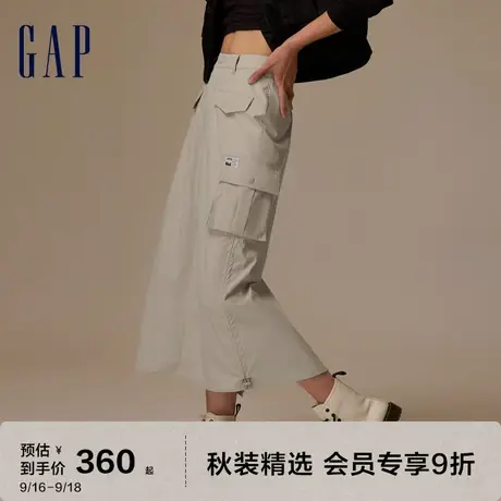 Gap女装秋季2023新款户外高腰直筒廓形半身裙773255露营休闲裙商品大图