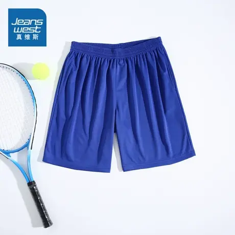 LE真维斯男女同款宽松休闲短裤 春夏季松紧腰男款运动裤子五分裤图片