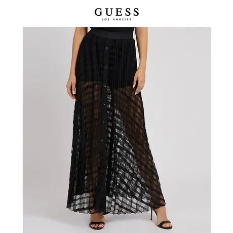 【问题】GUESS 女士镂空新中式半身长裙W2GD49WEKA0图片