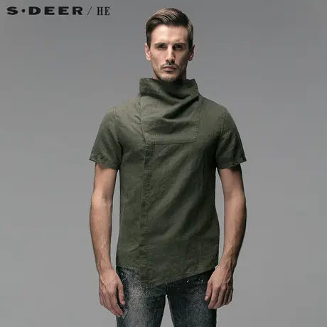 S.Deer/He【惠】 圣迪奥男装汉服斜襟男士衬衫H14270441图片