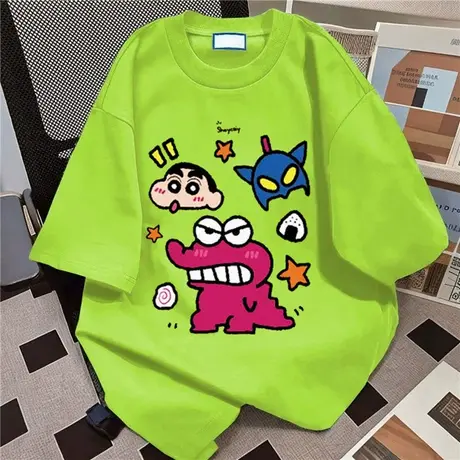 美式趣味夏季休闲潮牌百搭2025短袖上衣休闲宽松学生简约五分上衣商品大图