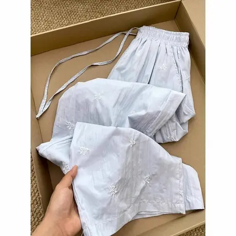 chic复古港味阔腿长裤女夏季韩版百搭松紧腰休闲运动拖地裤ins潮商品大图