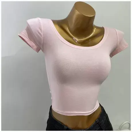 秀出小蛮腰～韩国紧身显瘦短袖T恤女弹力短款露脐打底衫上衣2021图片