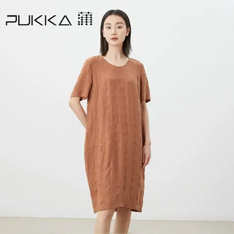 蒲PUKKA 原创设计女装2023夏季新品凉感文艺舒适茧型连衣裙商品大图