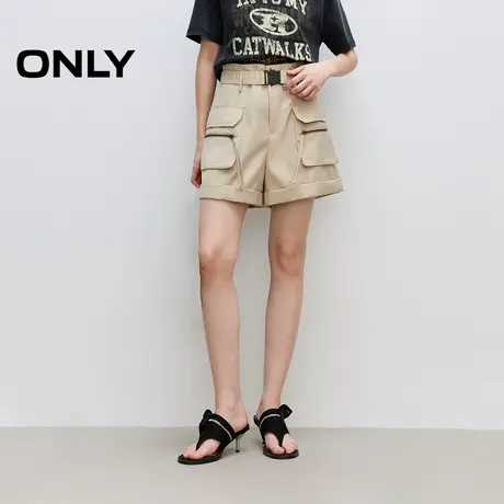 ONLY奥莱2025夏季新款百搭高腰阔腿显瘦工装风短裤休闲裤女图片